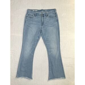 Gap 1969 Original Summer Flare Jeans Light Indigo Raw Hem Size 30 Reg (Fits 34")